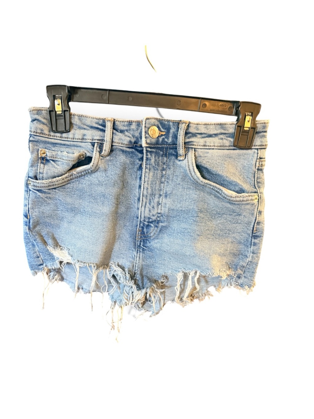 Zara Light Blue Distressed Denim Jean Shorts